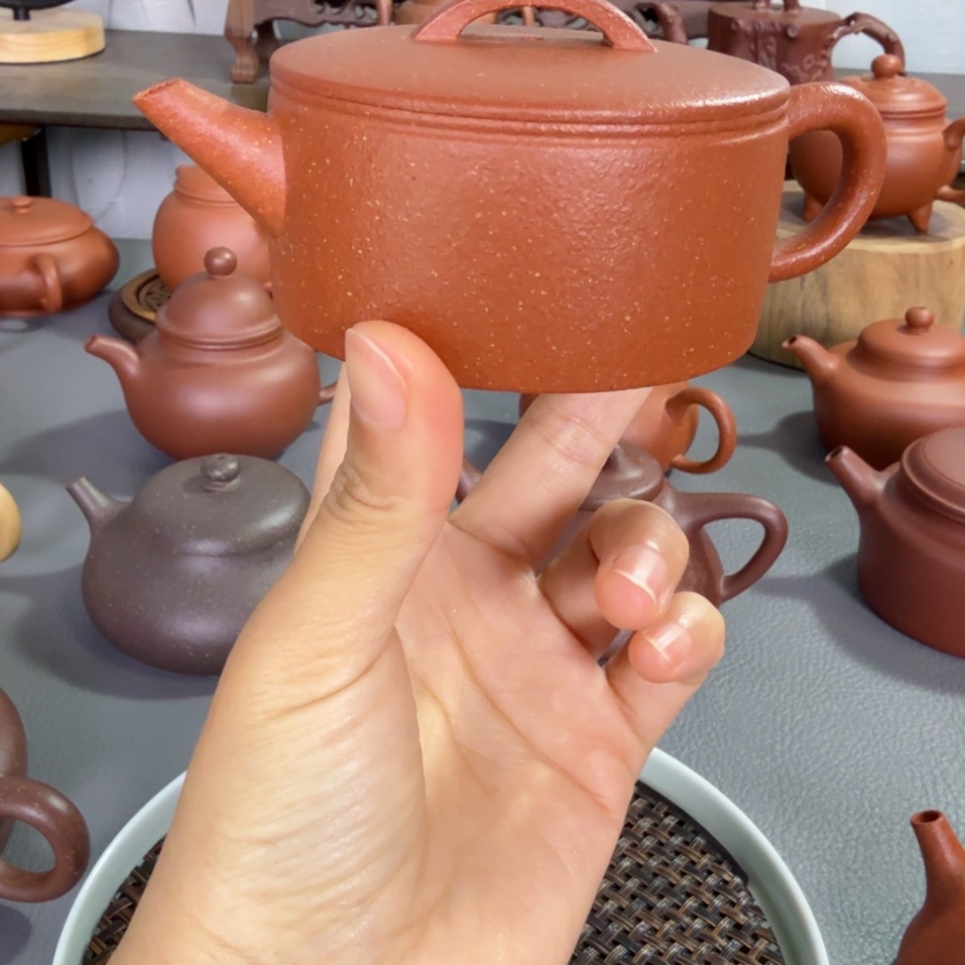 紫砂茶壶刘*道紫砂壶120cc红降坡汉瓦