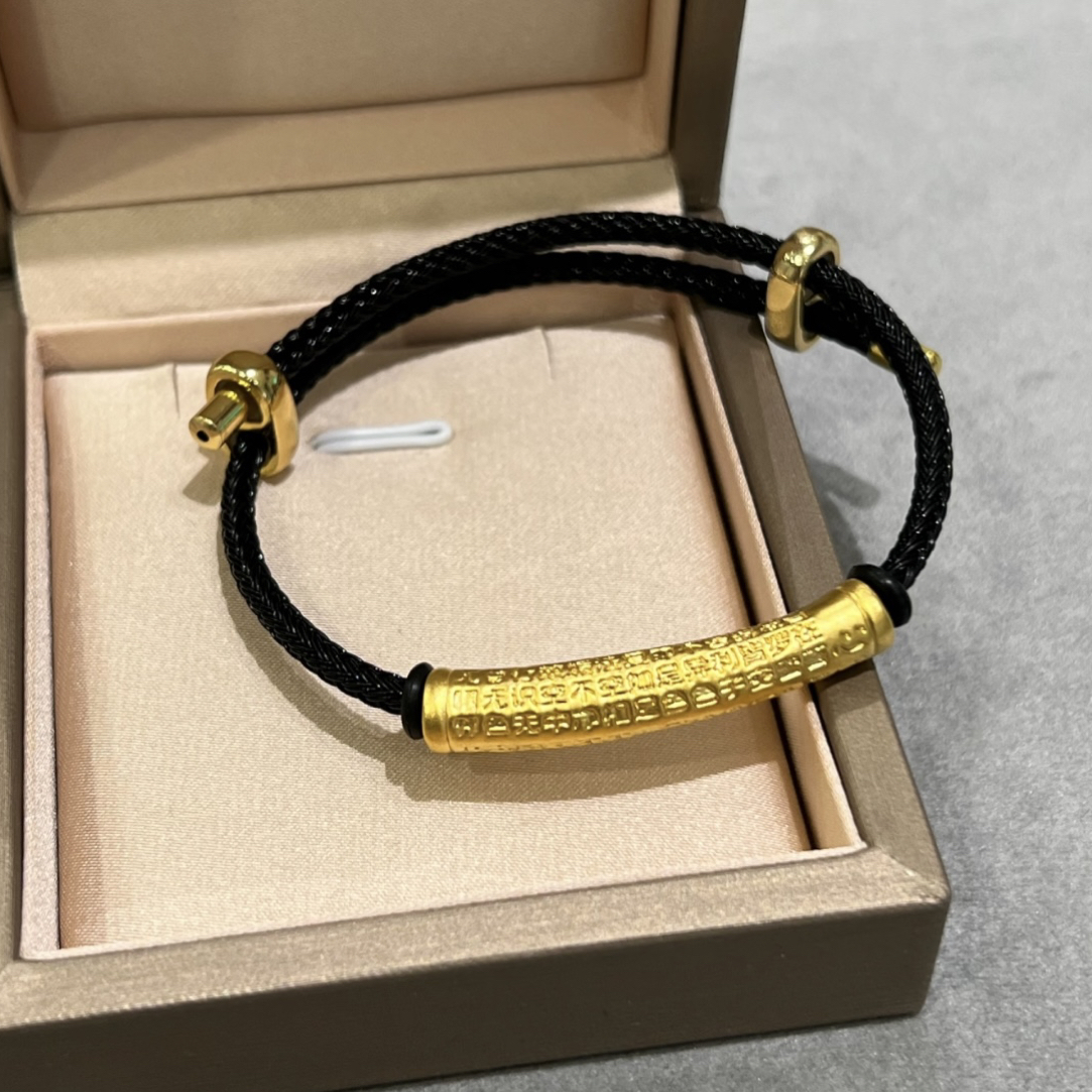 合金手链 心经弯管百福弯管转运珠编绳情侣手绳