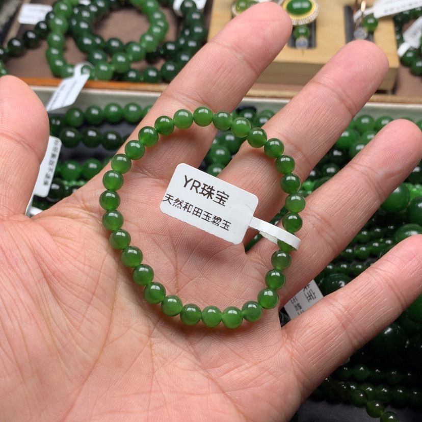 【闪购商品】未镶嵌手链和田玉（碧玉）木*·6
