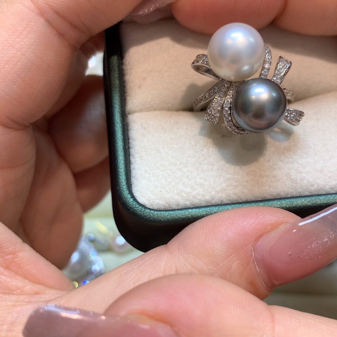 海水珍珠戒指银S925镶嵌