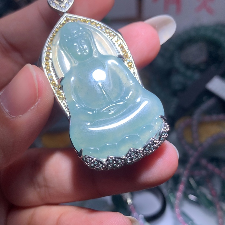 翡翠颈饰未镶嵌保真天然A货翡翠