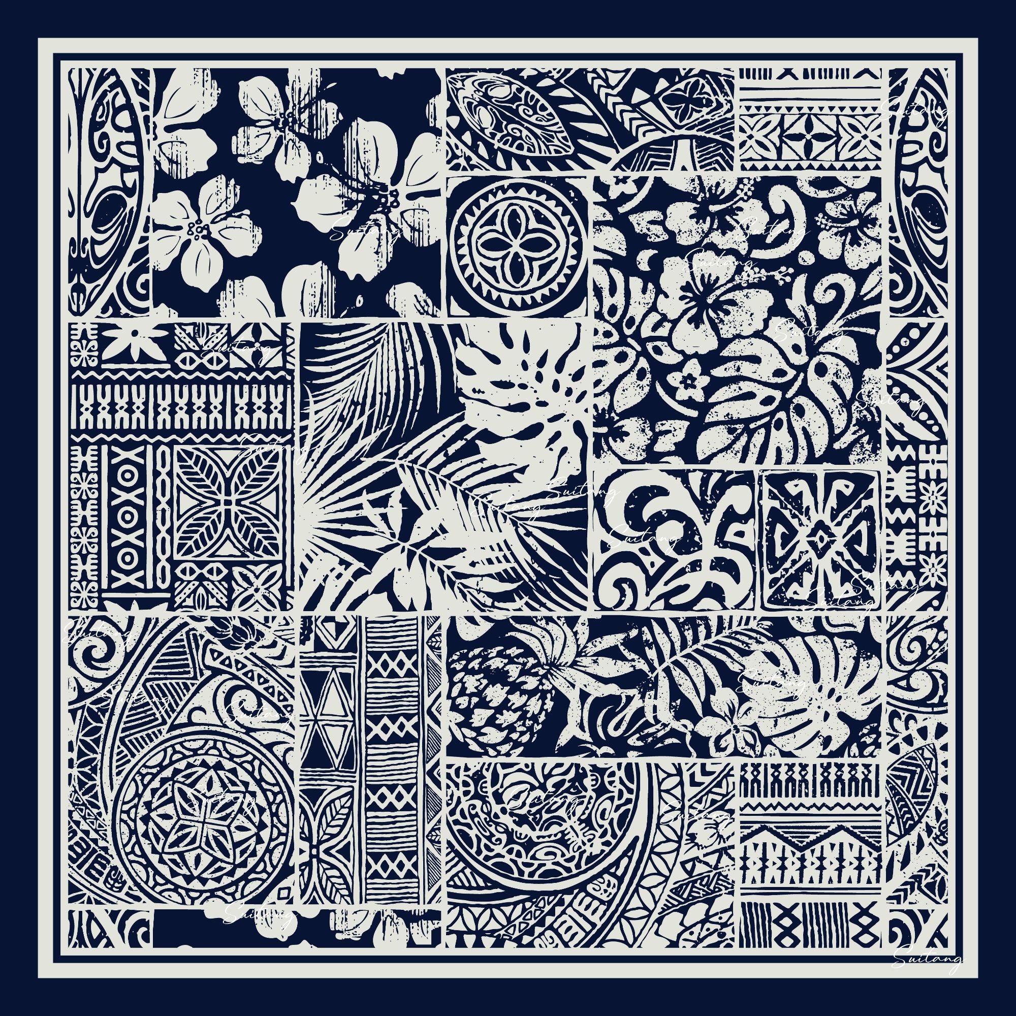 【105cm大方巾】法式复古丝巾桑蚕丝棉混纺