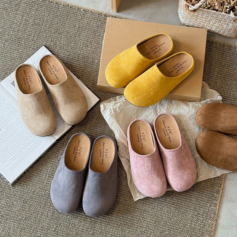 时尚厚底勃肯包头半拖鞋女外穿半托2025春夏新款网红百搭休闲女鞋