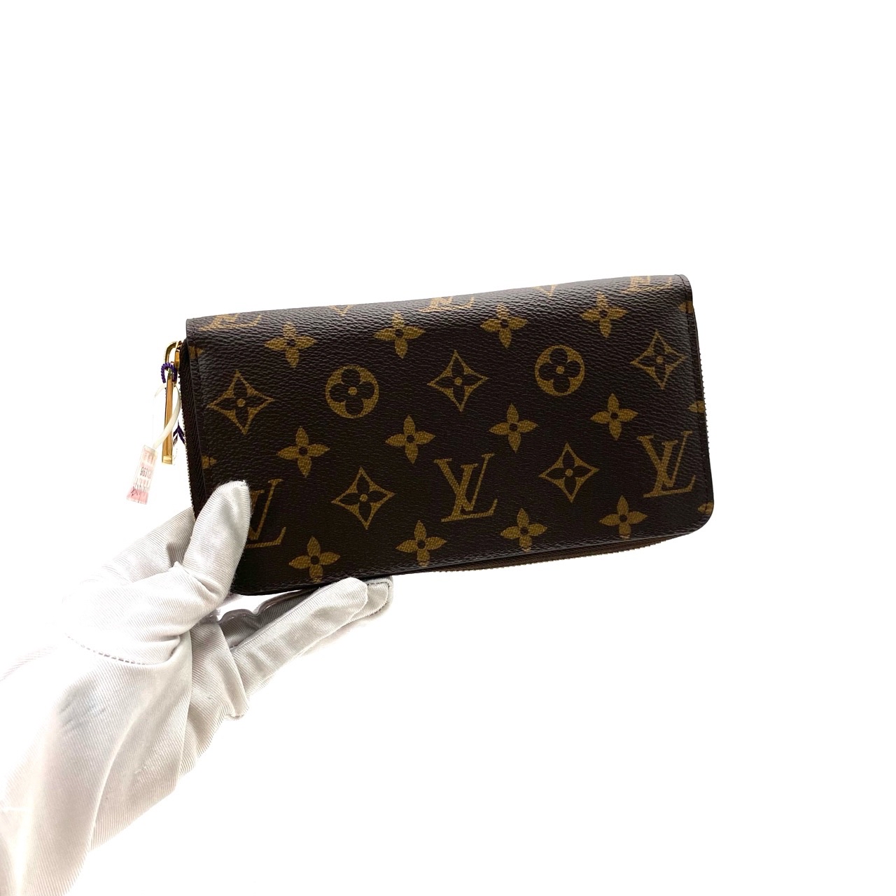95新 LouisVuitton/路易威登 98棕老花zippy窄版钱包尺寸20/10