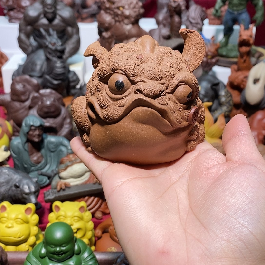 茶宠紫砂宜兴紫砂金蟾