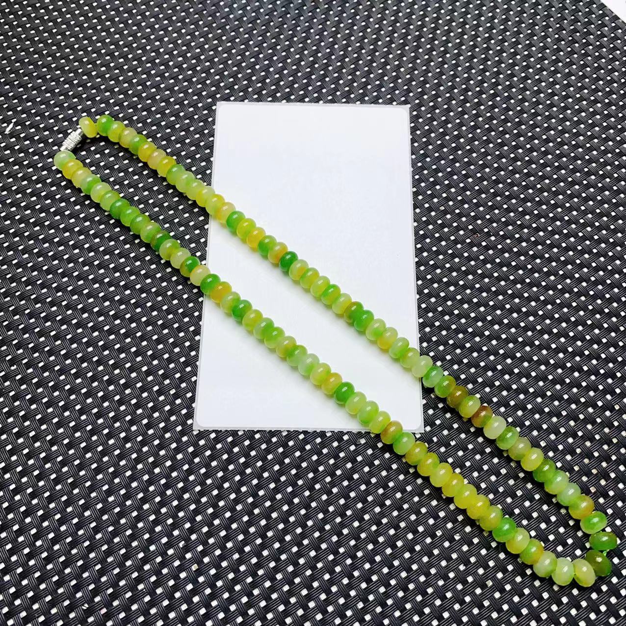 [聚小石]A1465黄加绿算盘项链8M