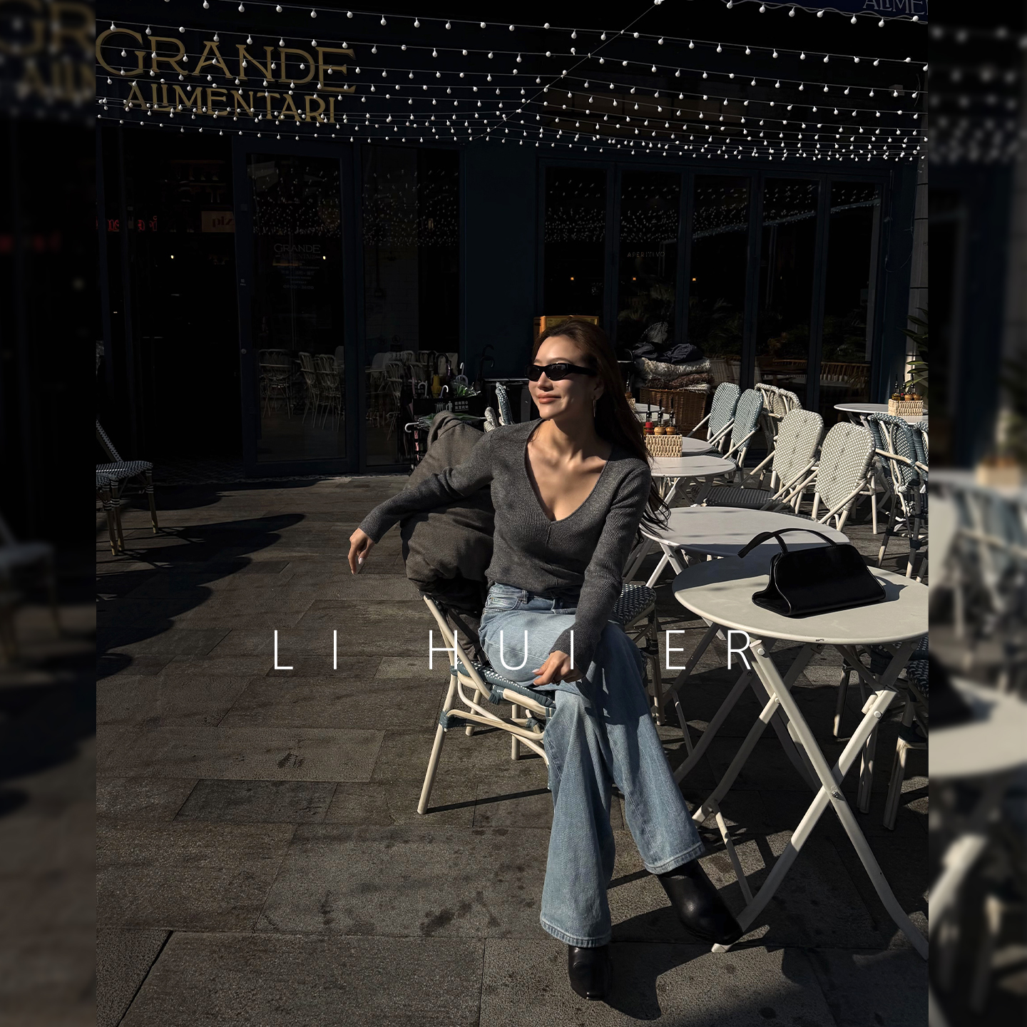 LiHuiEr李慧儿【十二颗橡树】冬季时尚舒适灰色针织上衣LL025996