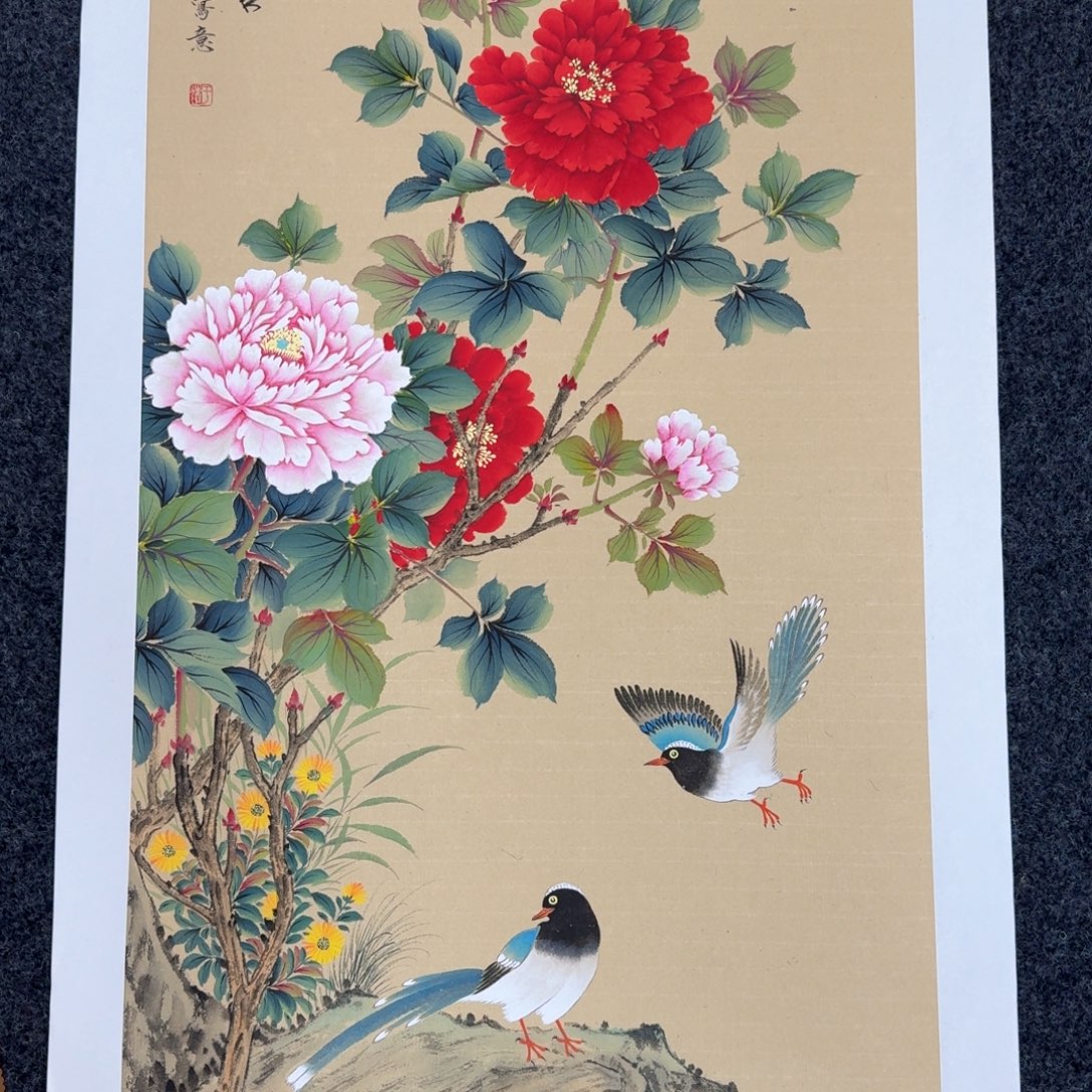 国画国画作品纯手绘山水花鸟