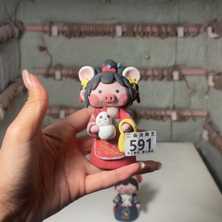 幼***友摆件陶景德镇陶瓷摆件猪猪猪
