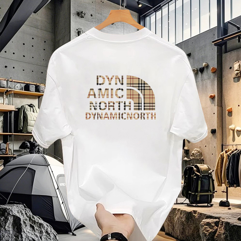 动感北面户外重磅纯棉品质圆领短袖夏季宽松百搭休闲男女同款T恤