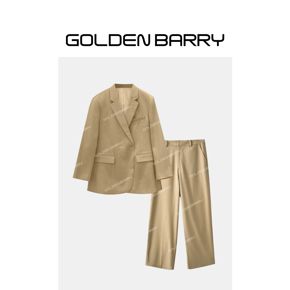 GOLDENBARRY|100123/541152宽松双排扣西服/时尚阔腿垂感西裤