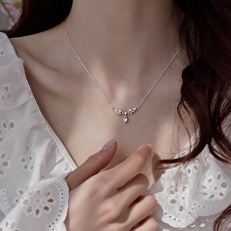 坠链均足银 999纯银麦穗项链女2025新款爆款轻奢锁骨链颈链项链