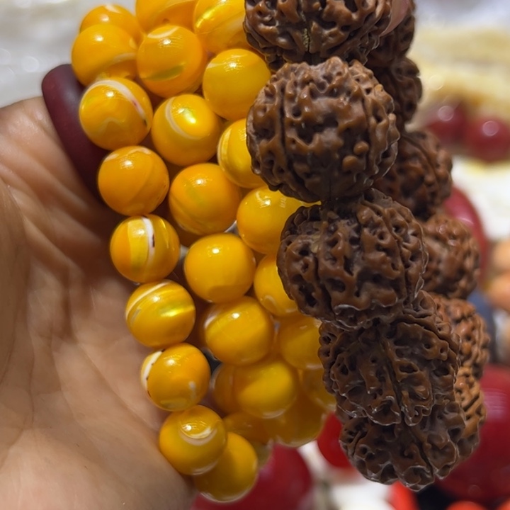 核桃手串/手链1.2金黄大白