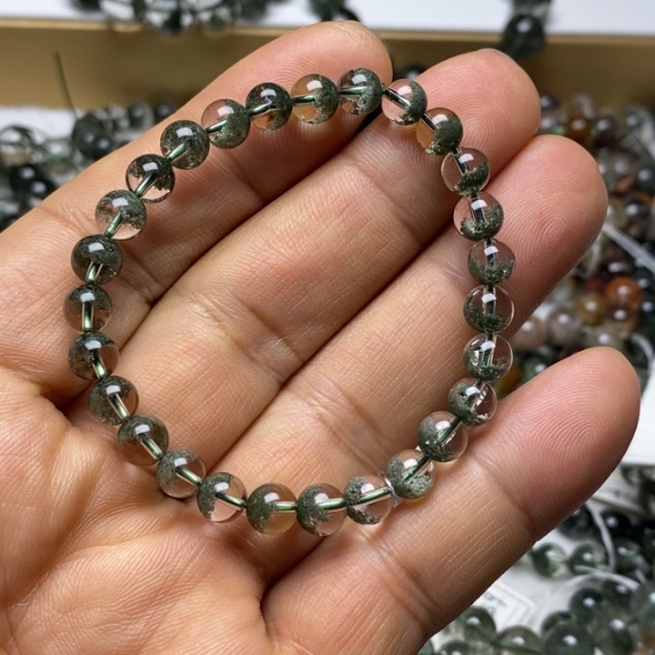 未镶嵌水晶手链巴西天然绿幽灵68113