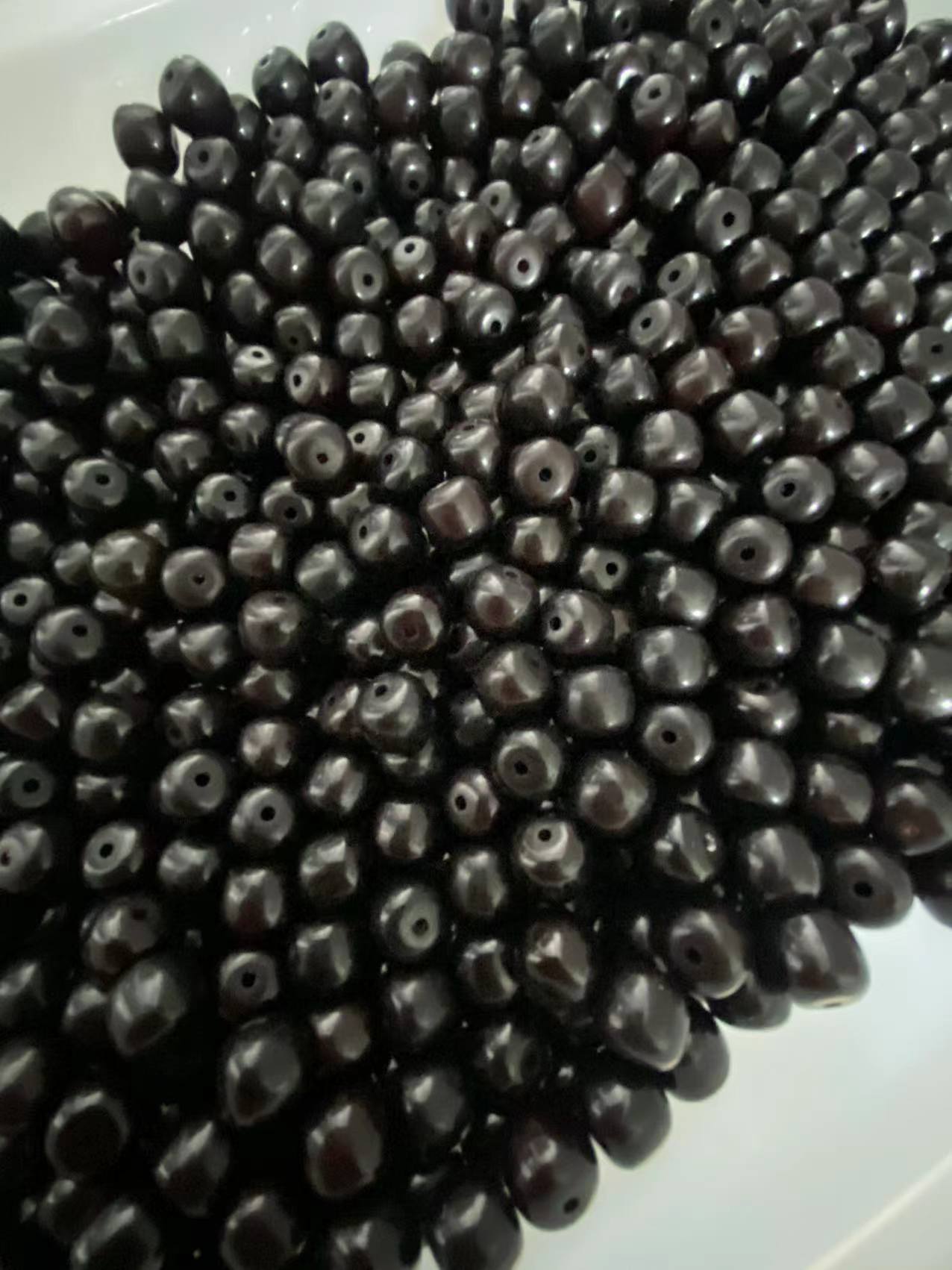 非金属木质手链 糖心老料黑色桶珠11mm菩提散珠到手108颗