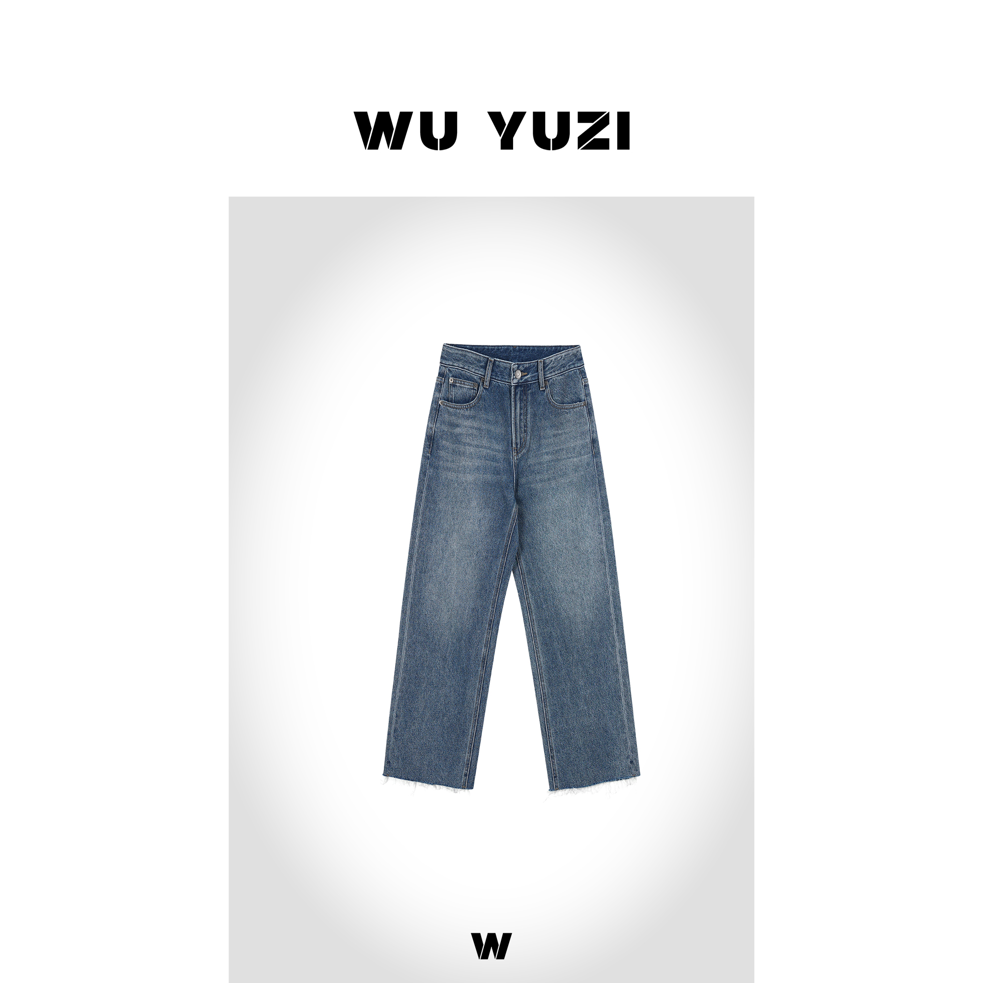 WYZ ‘’12盎司‘’进口牛仔 散边直筒九分牛仔裤8809