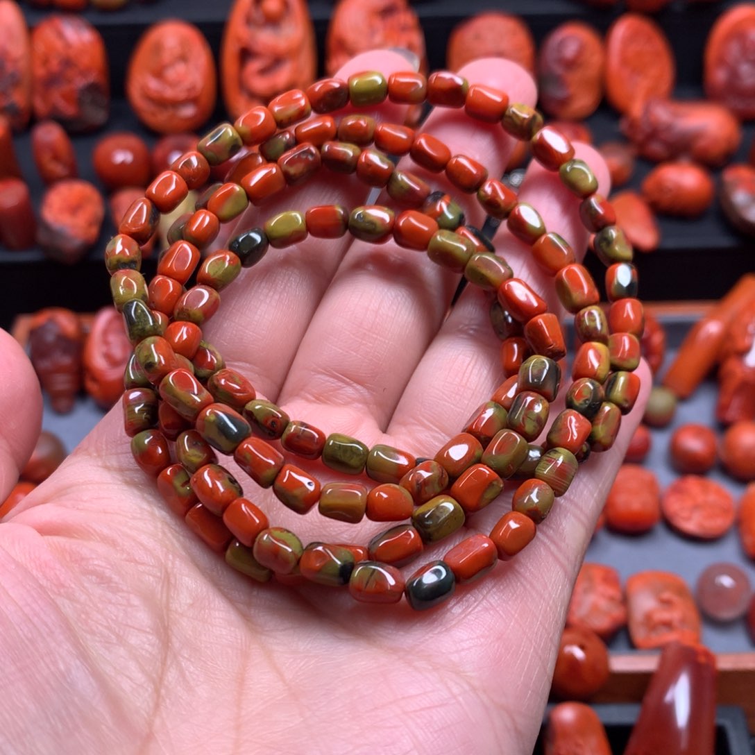 南红玛瑙多圈手链5mm未镶嵌