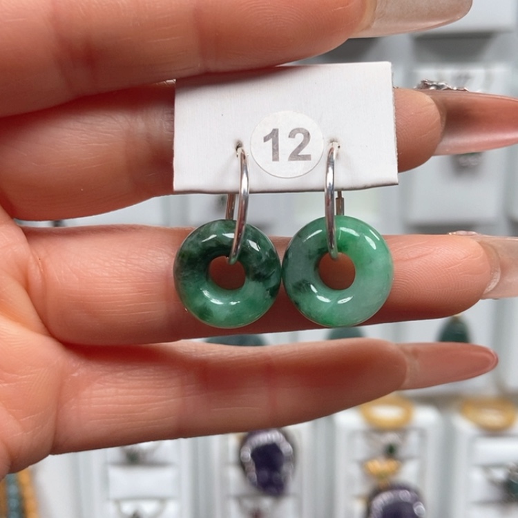 【闪购商品】翡翠耳饰银S925镶嵌耳饰