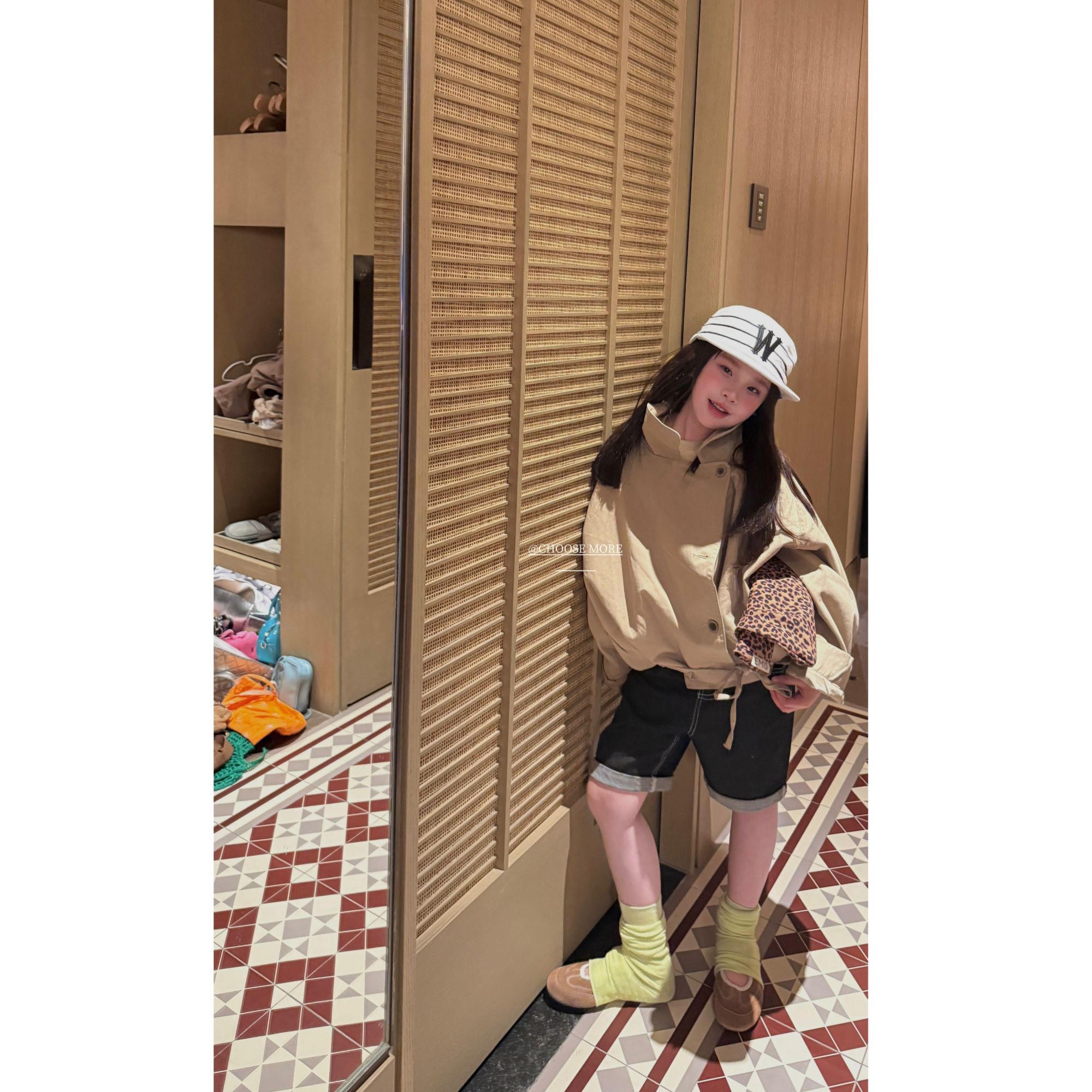 CHOOSEMORE|26s早春“ins博主风”廓形立领风衣外套趣味T弹力骑行裤