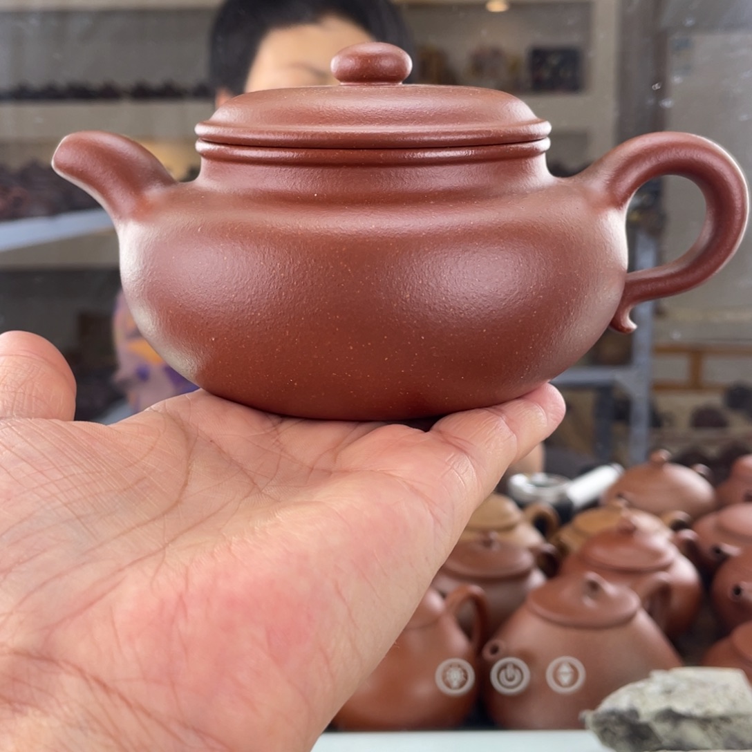 茶壶紫砂挑纯红降坡全手工仿古300cc