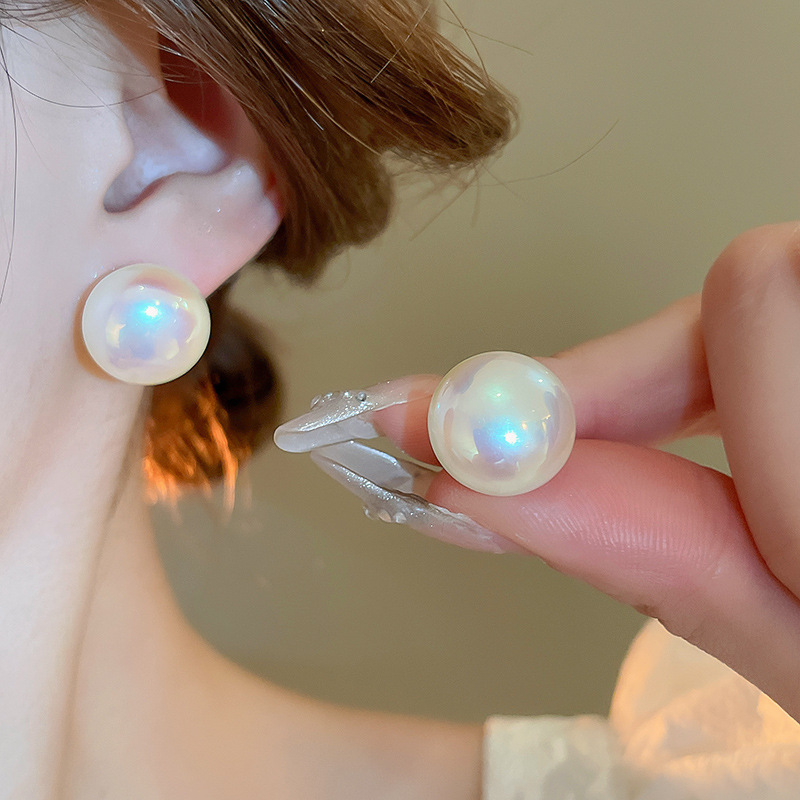 铜合金仿珍珠耳饰 人鱼姬耳钉气质时尚耳环百搭轻奢高级感