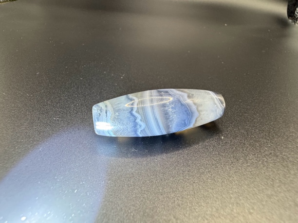 天然水晶玛瑙共生蓝眼尺寸45*15.8