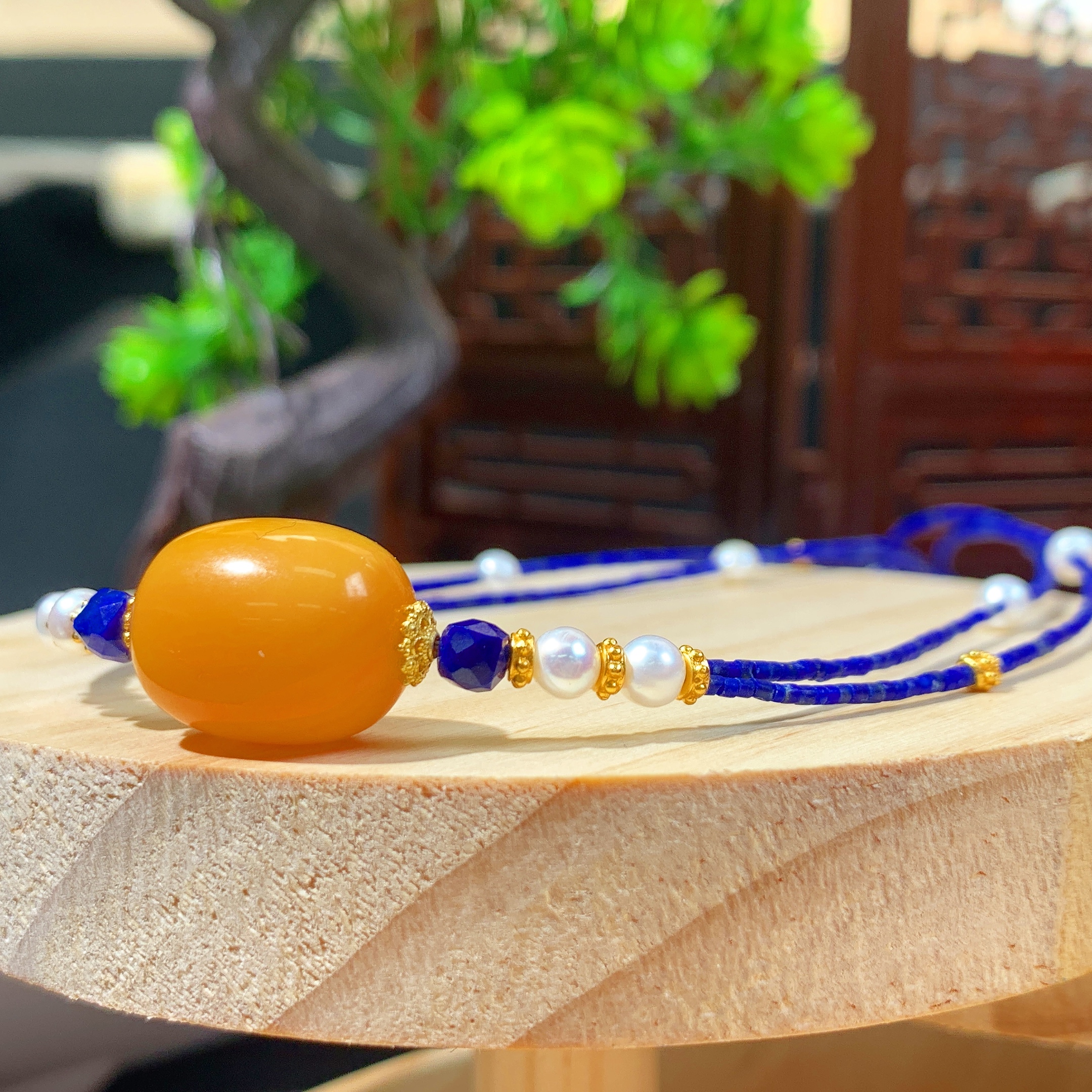 【珠宝一姐】青金蜜蜡项链 2502194067（一件/多样性发货）