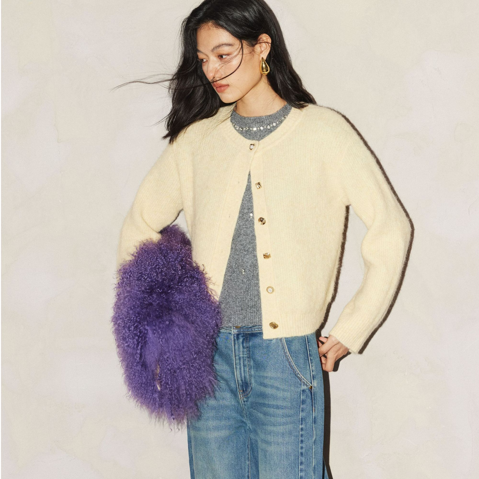 ONLY2026春季新品时尚百搭气质软糯多彩针织开衫|12613B011