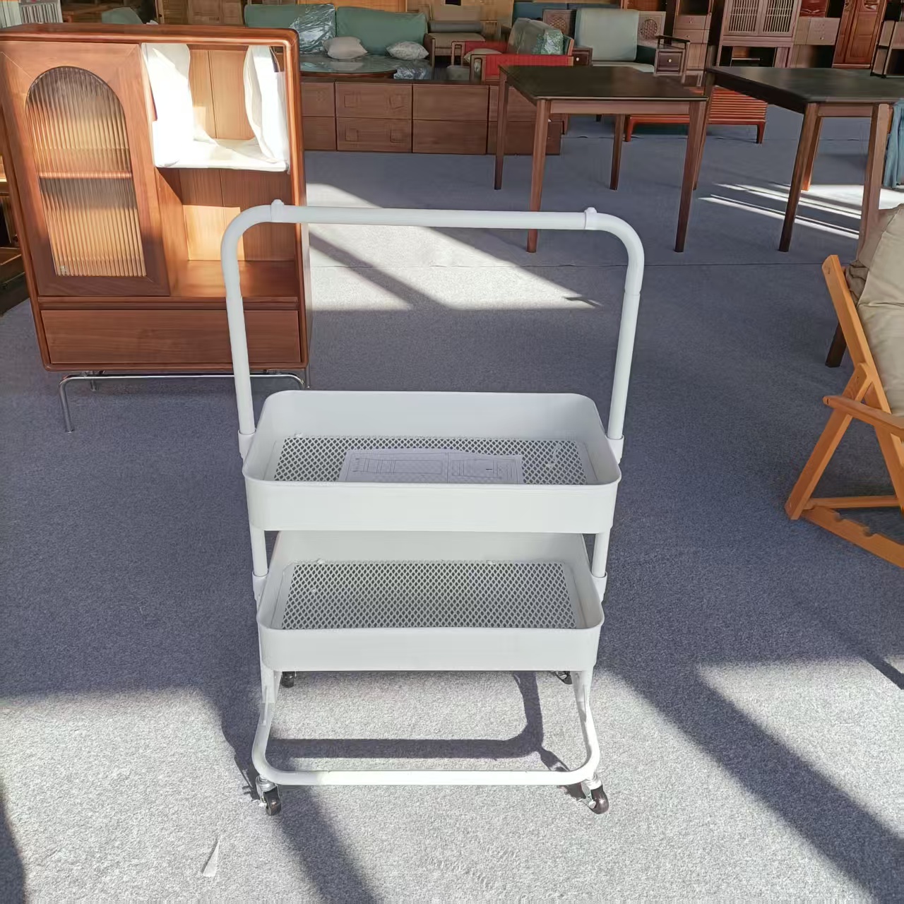 590*370*950MM金属高边几带轮子带置物盘