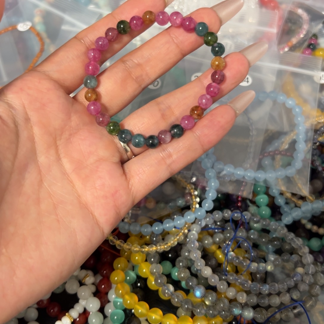 烟晶手链未镶嵌碧玺卡六