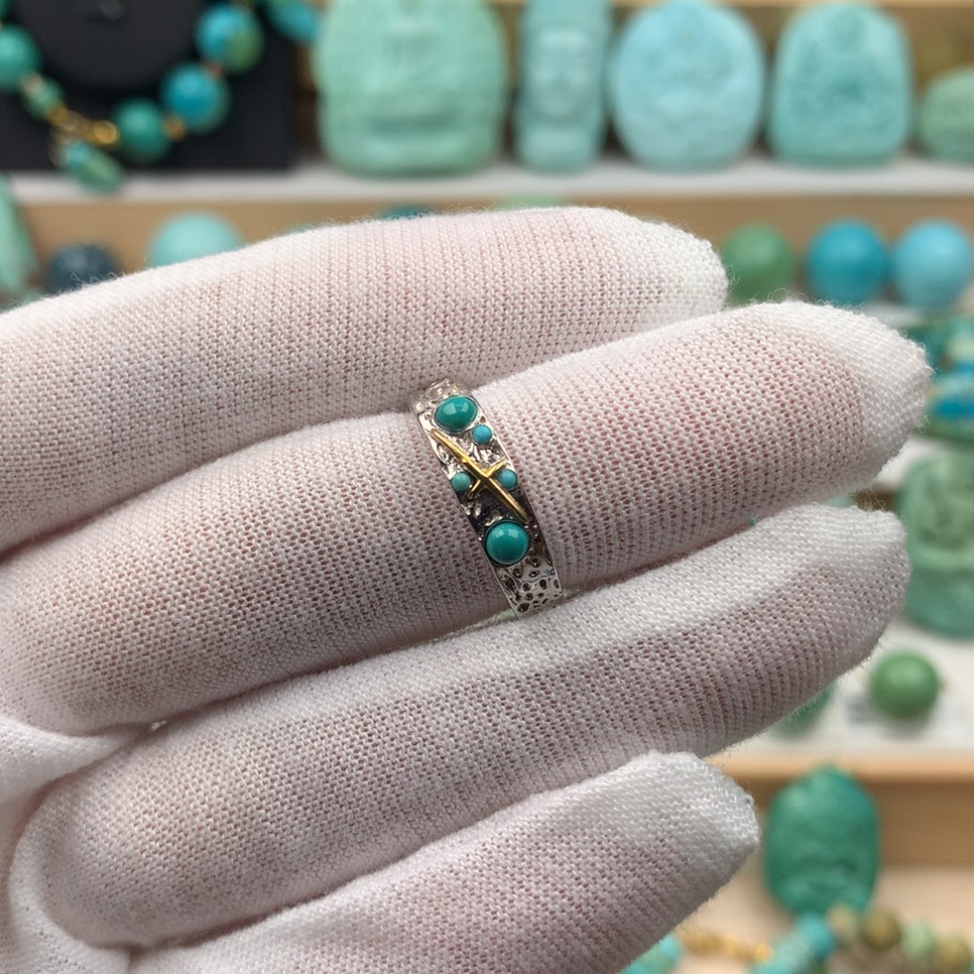 银S925镶嵌绿松石珠宝奇石