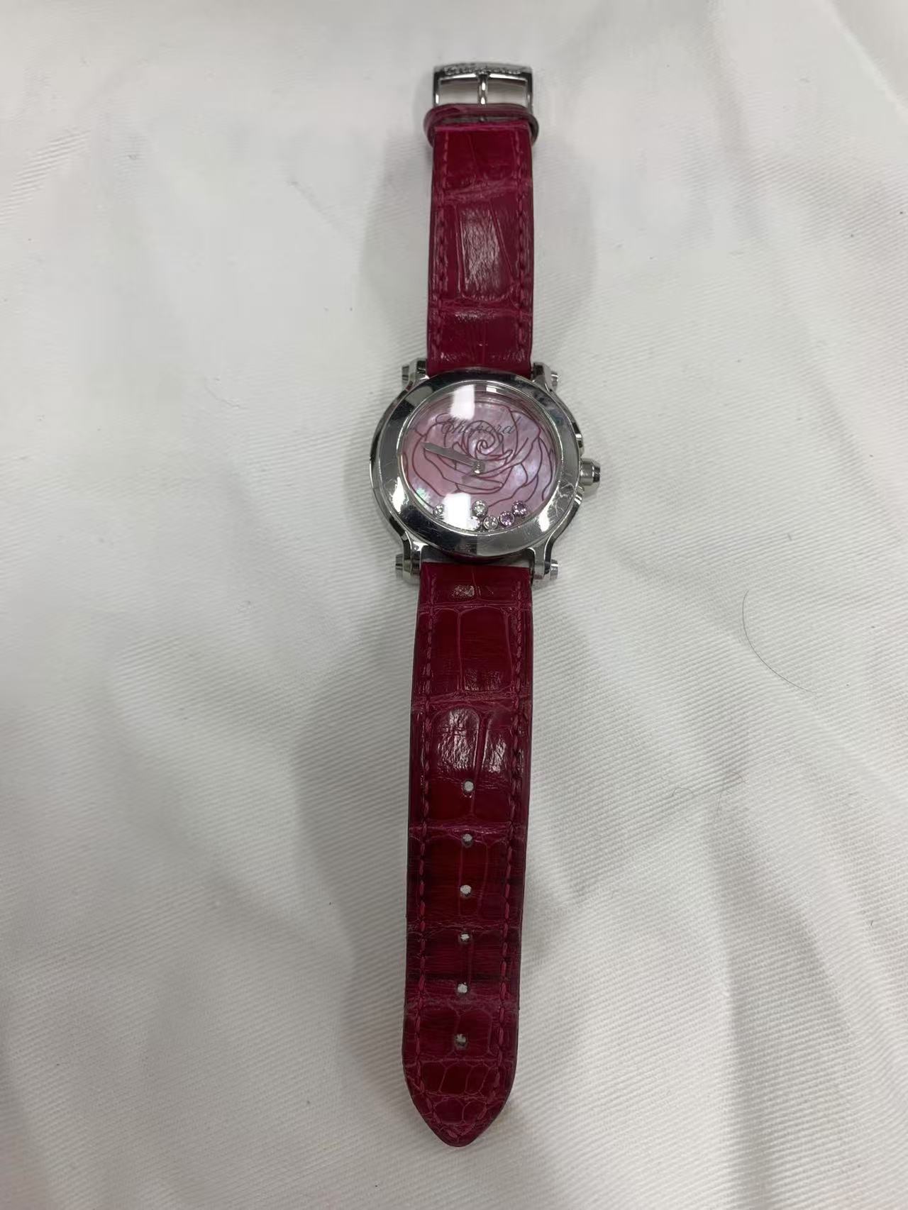 95新  GGS萧邦快乐钻石系列7钻银色表盘手表/77964184