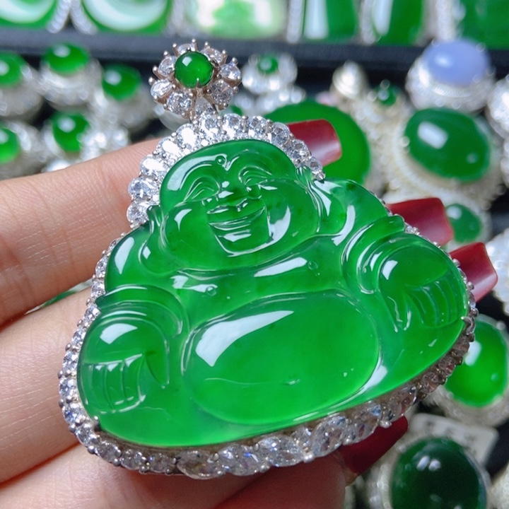 翡翠颈饰银S925镶嵌          