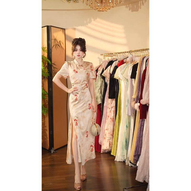 瑞瑞定制-046石榴旗袍23494连衣裙