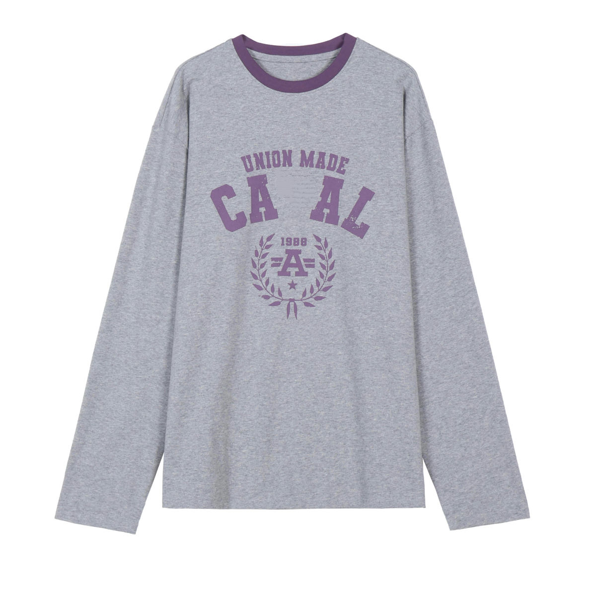 春秋冬季美式风格纯色磨毛软糯字母休闲百搭打底T恤