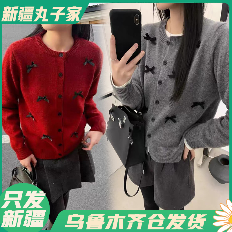【830胡蝶结#洋气针织毛衣