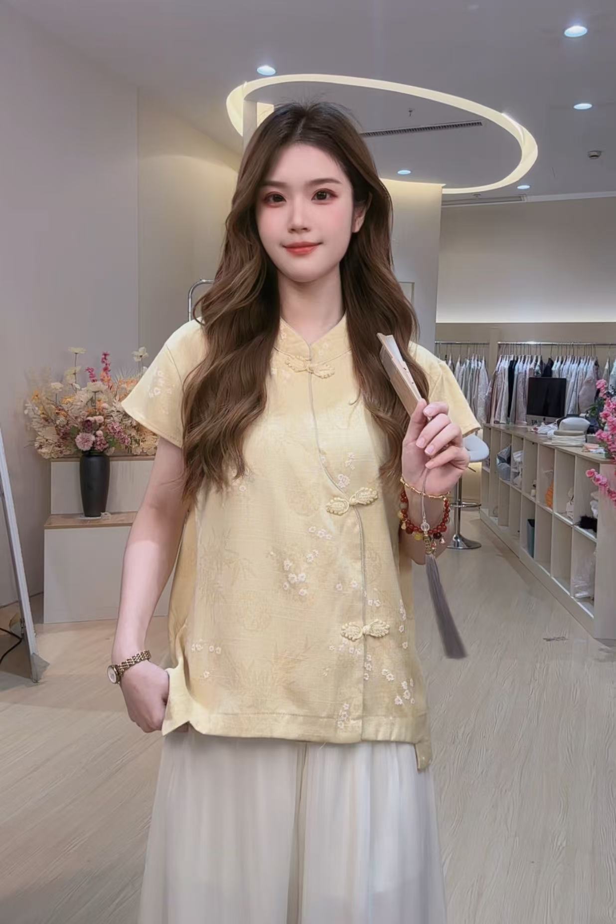【沧渊】新中式短袖女时尚显瘦夏季新款百搭洋气