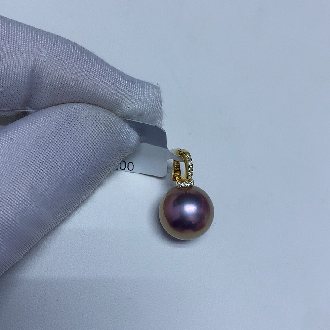 淡水珍珠吊坠(不含链)银S925镶嵌12-13