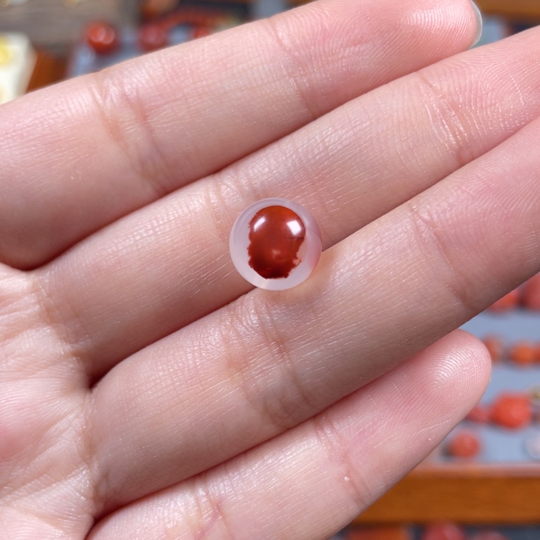 南红玛瑙火焰纹单珠卡10.1未镶嵌