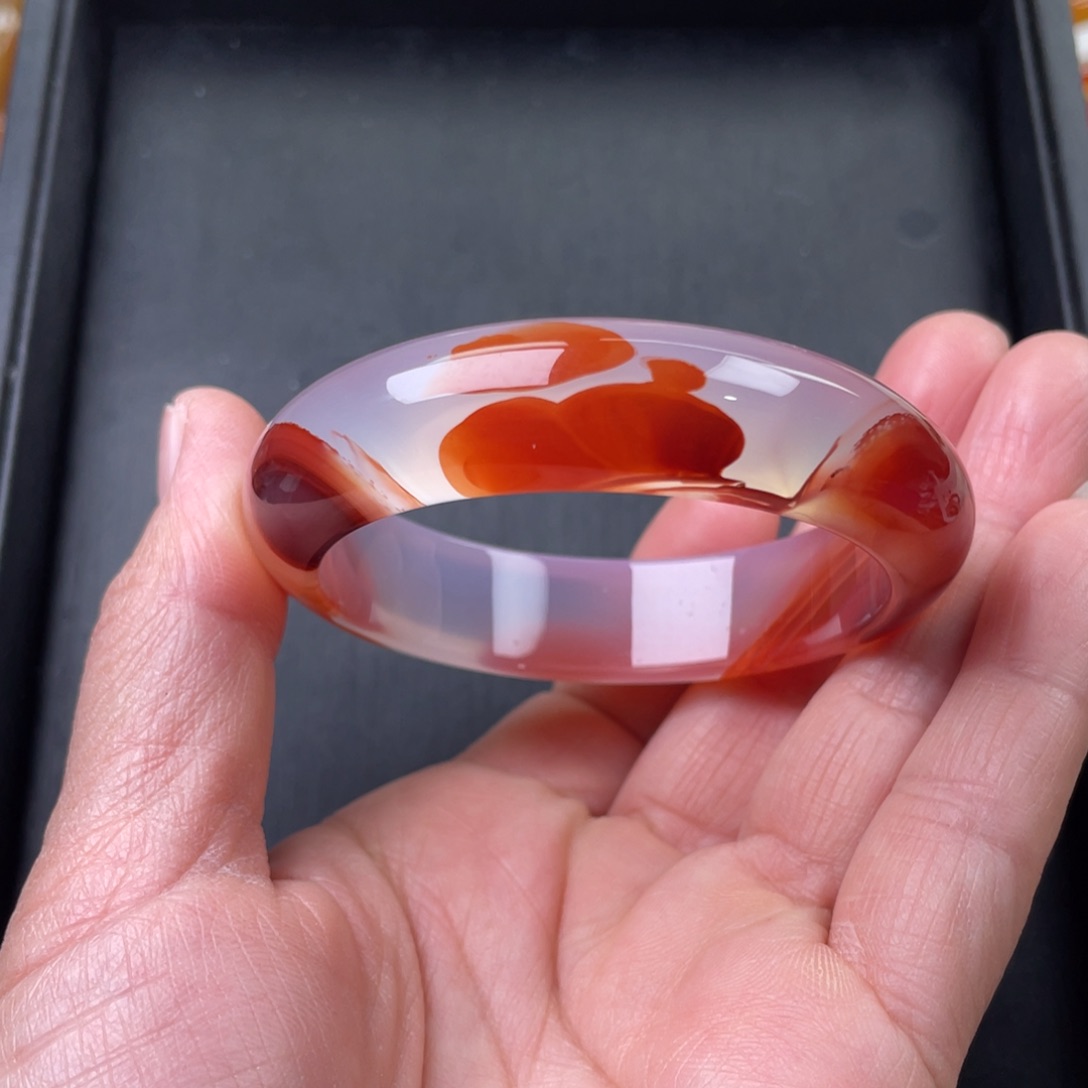 玛瑙/玉髓手镯未镶嵌53圈口