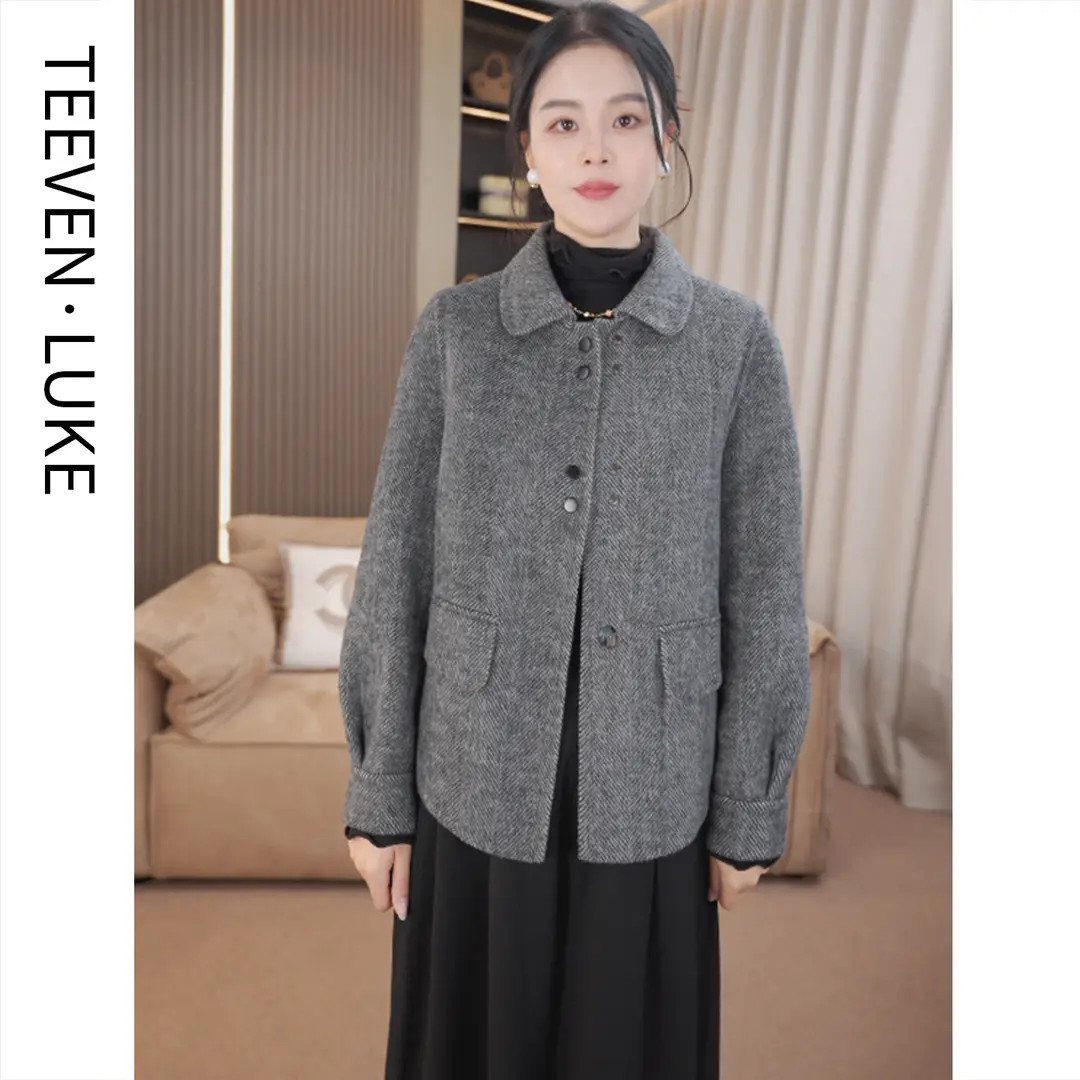 2025年新款外套女羊毛新款双面呢外套时尚高端洋气