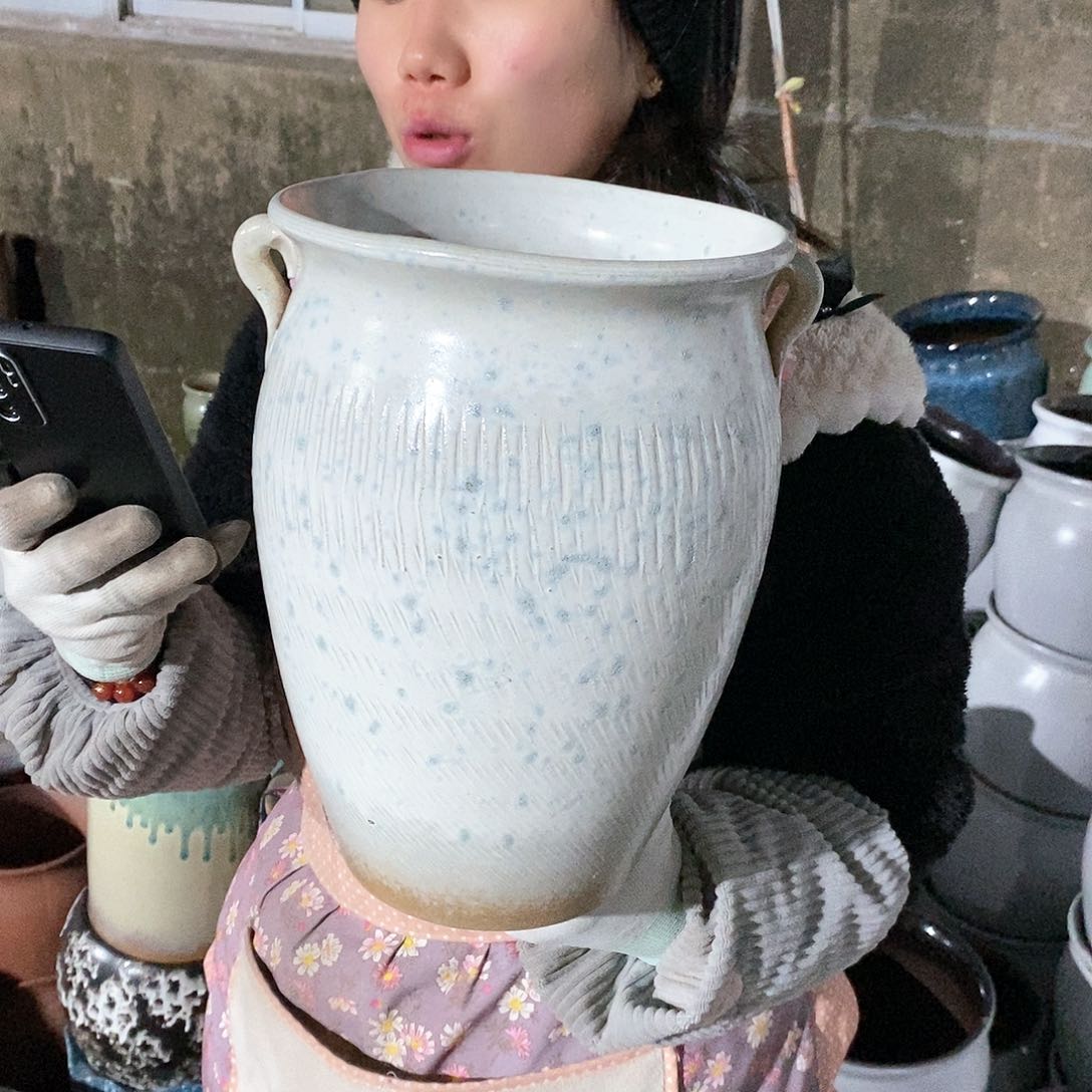 紫砂花盆瑕疵口20高28瑕疵