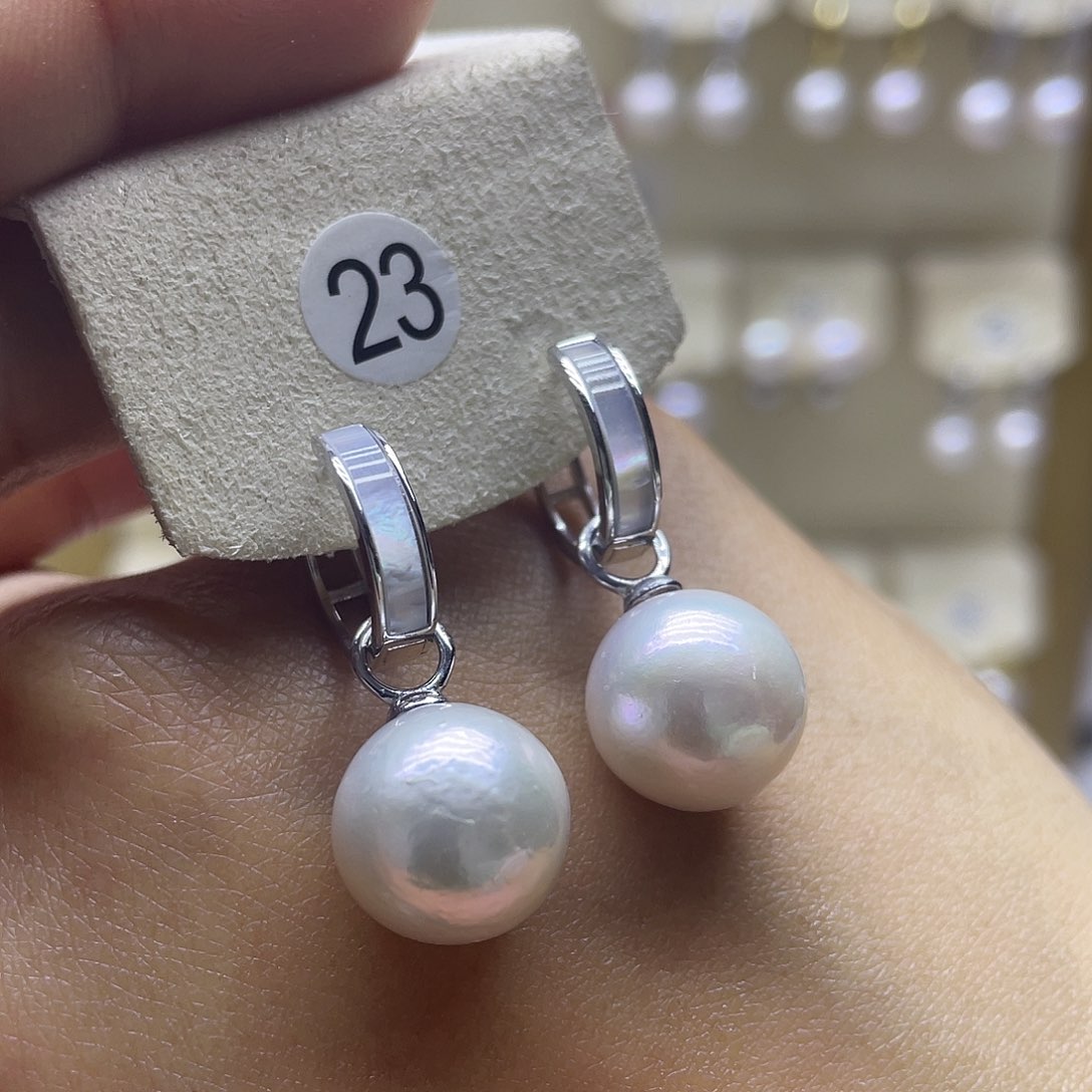 淡水珍珠耳饰银S925镶嵌