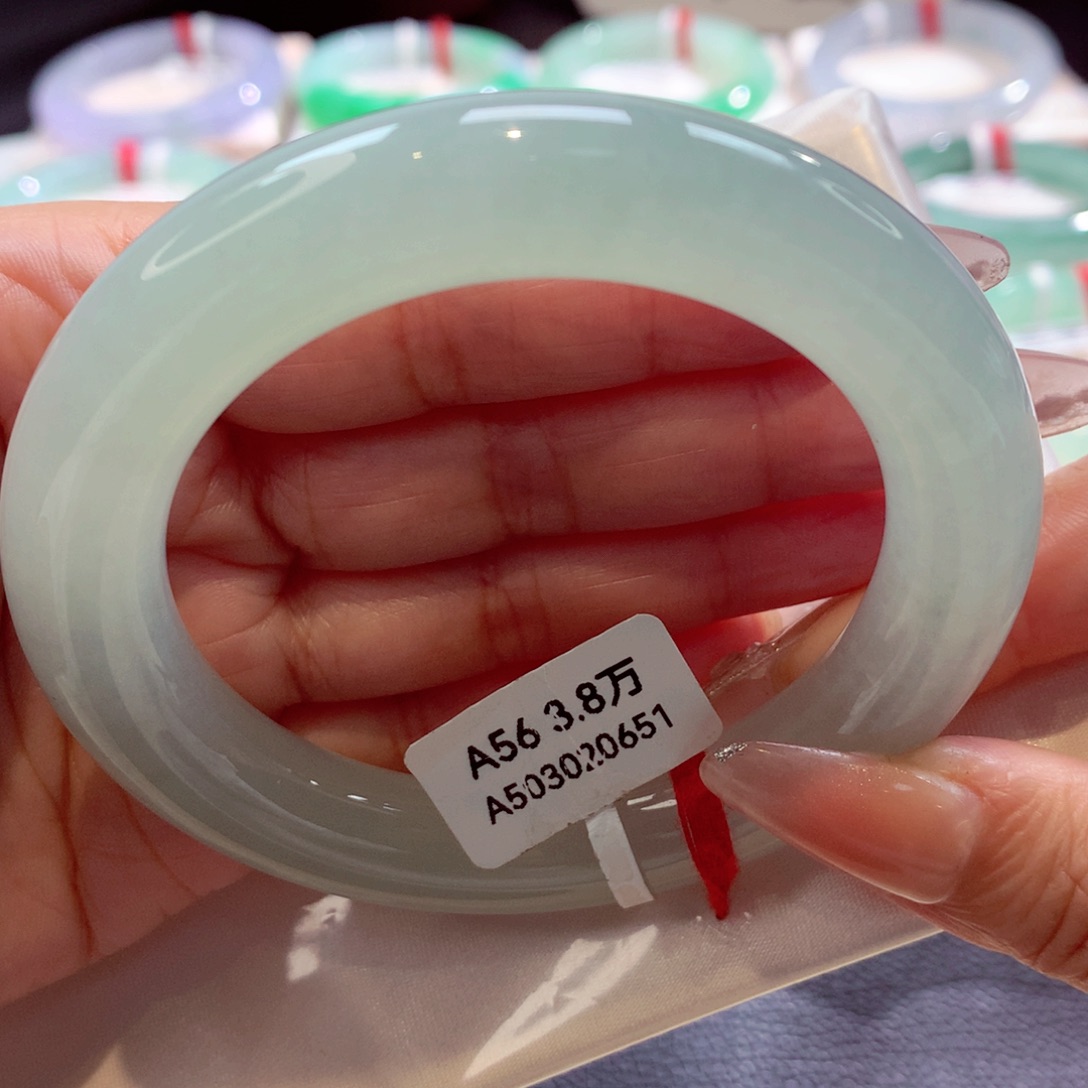 未镶嵌手镯翡翠56胖圆条葡萄肉（7号）