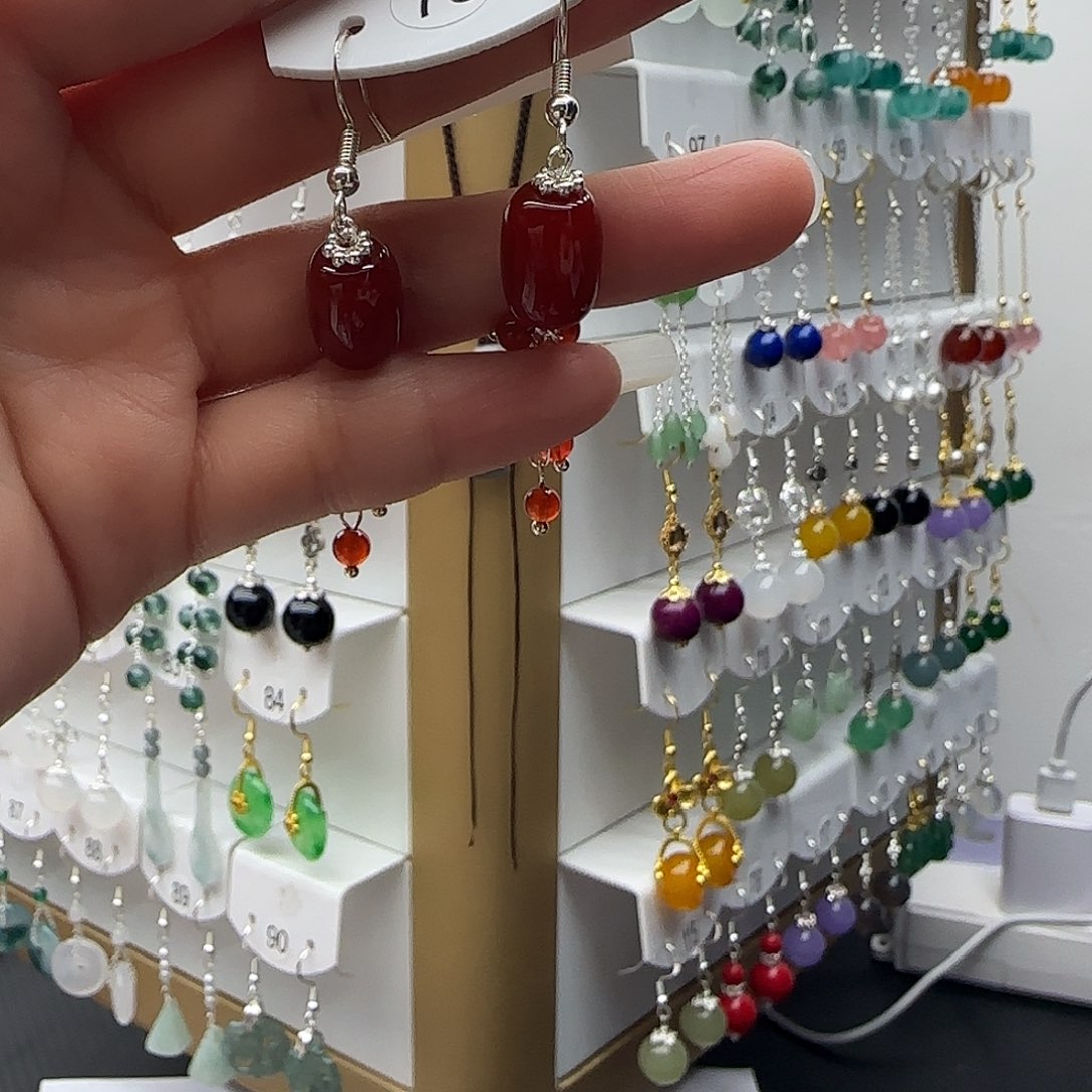 玛瑙/玉髓未镶嵌耳钉