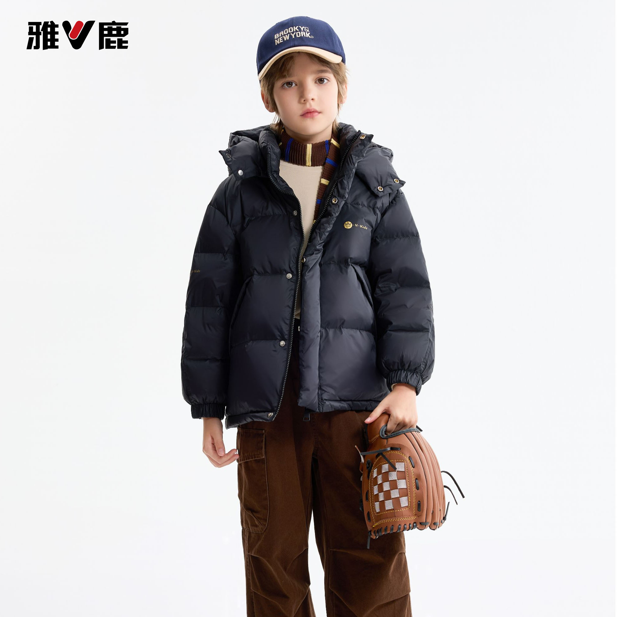 【R】2025雅鹿童装新款户外秋冬羽绒服男女童高蓬松保暖时尚外套