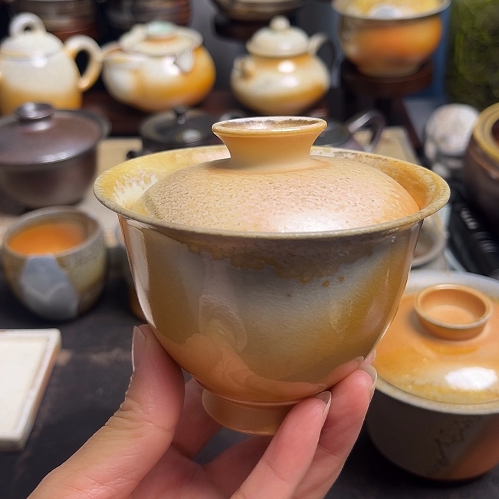 致***春茶盏柴烧茶具柴烧茶具