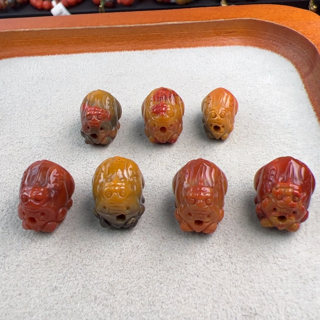 南红玛瑙未镶嵌（包浆通孔皮鞋13*10mm发一