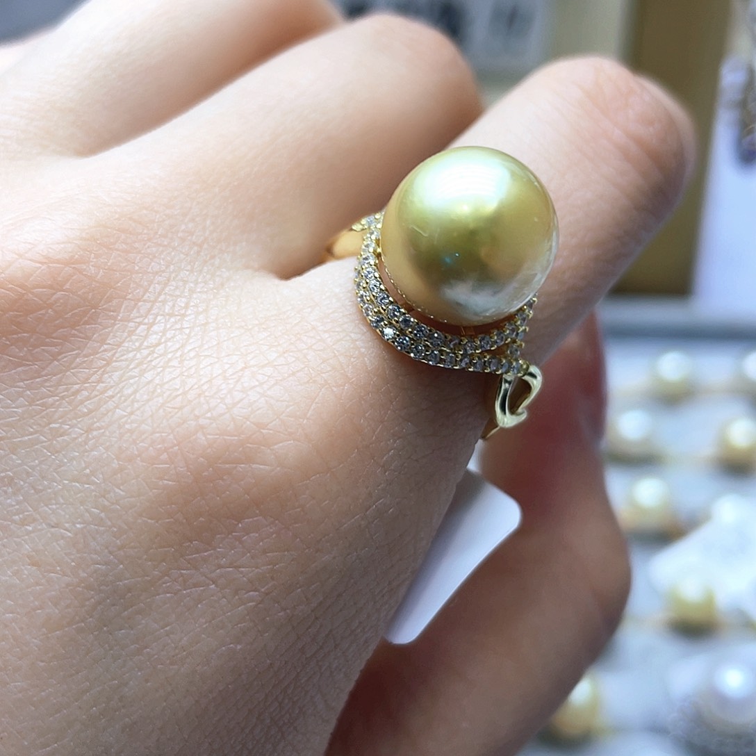 海水珍珠戒指银S925镶嵌