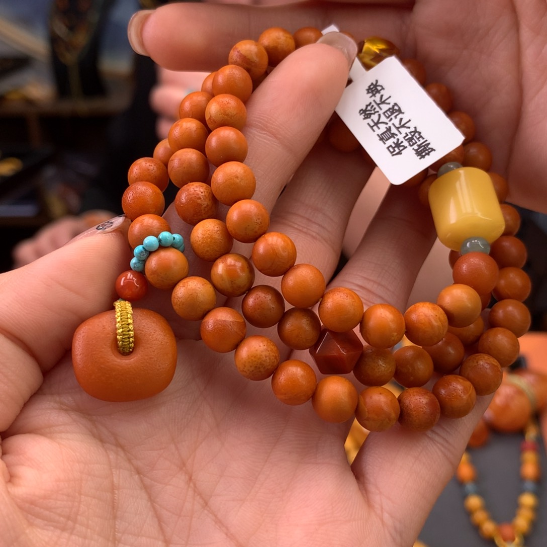 蜜蜡手串未镶嵌天然